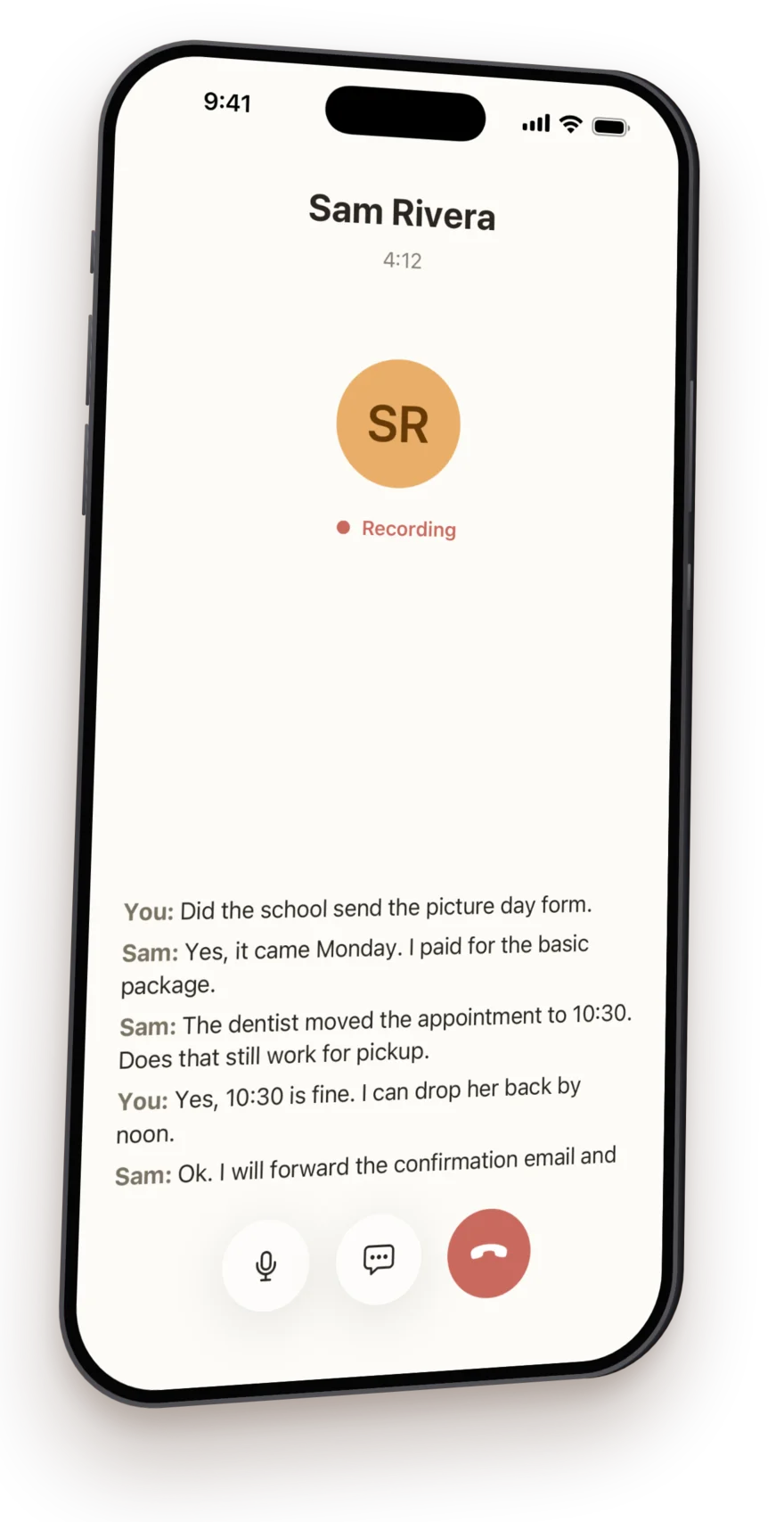 A recorded Trestle call with the live transcript running